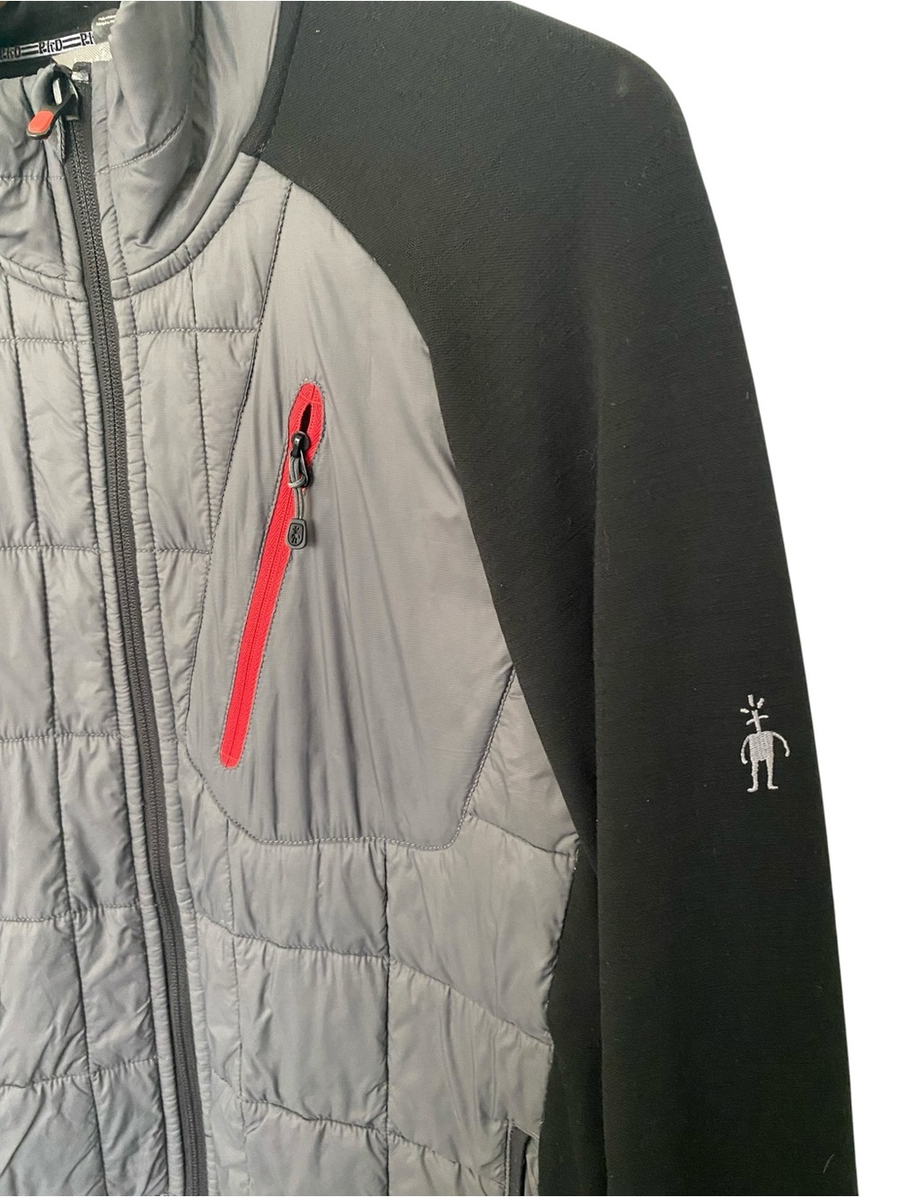 Smartwool Men's Gray and Black Performance Hybrid Jacket with Red Accent - Picture 2 of 6
